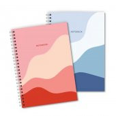 Soyut Boho Manzara Spiralli İkili A5 Defter - 1