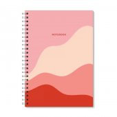 Soyut Boho Manzara Spiralli İkili A5 Defter - 2