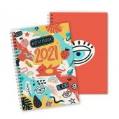 İkili Eğlenceli Desenli A5 Spiralli Defter Notebook - 1