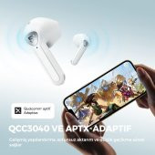 Soundpeats Air3 Bluetooth 5.2 TWS Kablosuz Kulak içi Kulaklık Beyaz - 8