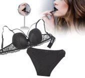 Dantelli, Çapraz Askılı Sütyen- Külot Takımı - 1