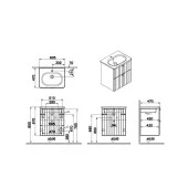 Vitra Root Groove 60 cm Lacivert Banyo Dolabı Alt Modül Lavabo thumbnail 2