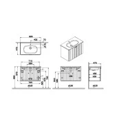 Vitra Root Groove 80 cm Gri Kapaklı Banyo Dolabı Alt Modül Lavabo - 2