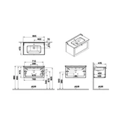 Vitra Root Classic 80 cm Lacivert Banyo Dolabı Alt Modül Lavabo thumbnail 2