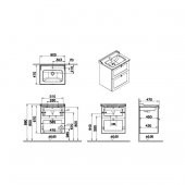 Vitra Root Classic 60 cm Gri Çekmeceli Banyo Dolabı Alt Modül Lavabo thumbnail 2