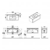 Vitra Root Classic 100 cm Beyaz Çekmeceli Banyo Dolabı Alt Modül Lavabo - 2