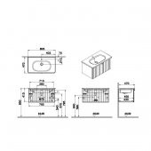 Vitra Root Groove 80 cm Beyaz Çekmeceli Banyo Dolabı Alt Modül Lavabo thumbnail 2