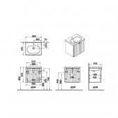 Vitra Root Groove 60 cm Beyaz Kapaklı Banyo Dolabı Alt Modül Lavabo thumbnail 2