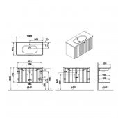 Vitra Root Groove 100 cm Beyaz Kapaklı Banyo Dolabı Alt Modül Lavabo - 2