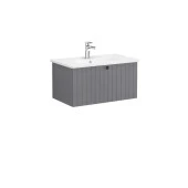 Vitra Root Groove 80 cm Gri Çekmeceli Banyo Dolabı Alt Modül Lavabo - 1