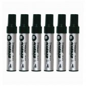 Siyah Permanent Markör Marker Kesik Uçlu Koli Kalemi Siyah 10 mm Mr-6010 6 Adet - 1