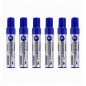 Mavi Permanent Markör Marker Kesik Uçlu Koli Kalemi Mavi 10 mm Mr-6010 6 Adet - 1
