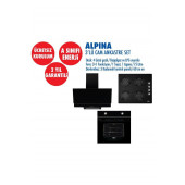 Alpina Siyah Statik Cam Ankastre Set - 1