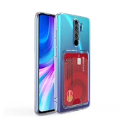 Xiaomi Redmi Note 8 Pro Kılıf Kartlıklı Şeffaf Zore Setra Kartlıklı Şeffaf Silikon Kılıf - 3