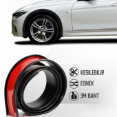 Üniversal Elastik Çamurluk Dodik Seti Poliüretan Çamurluk Kaplaması 45 mm x 6 metre Montaj Setli Siyah thumbnail 1