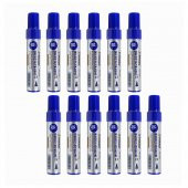 Mavi Permanent Markör Marker Kesik Uçlu Koli Kalemi Mavi 10 mm Mr-6010 12 Adet - 1