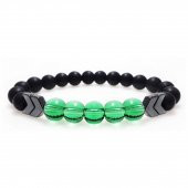 Yeşil Kuvars & Hematit & Siyah Oniks Doğal Taş Erkek Bileklik - 1