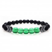 Yeşil Kuvars & Hematit & Siyah Oniks Doğal Taş Erkek Bileklik - 3