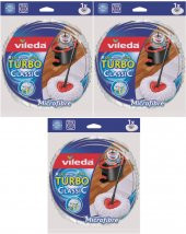 Vileda Turbo Yedek Mop Paspas Ucu (100 Mikrofiber) (3 Lü Set) - 1