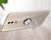 Huawei Mate 20 Lite Kılıf Kenar Korumalı Yüzüklü Şeffaf Silikon Clear Ring Case - 10