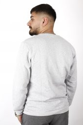 Erkek Gri Melanj Düz Baskısız Basic Bel Bilek Ribanalı İnce Sweatshirt 22ESWTDUZS - 5