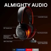 Steelseries Arctis Nova 7 Wireless Ve Bluetooth Kablosuz Oyuncu Kulaklığı - Siyah - 2