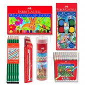 Faber Castell 6 Parça Set Okul Kırtasiye Kuru Sulu Boya Kalem - 2