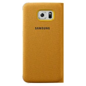 Samsung Galaxy S6 Edge Orjinal Flip Wallet (Tekstil) - Sarı EF-WG925BYEGWW thumbnail 2