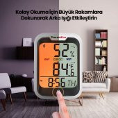 ThermoPro TP358 Telefon Kontrollü, Saatli, Takvimli, İç Mekan Sıcaklık ve Nem Ölçer Termometre - 2