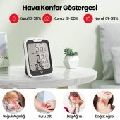ThermoPro TP358 Telefon Kontrollü, Saatli, Takvimli, İç Mekan Sıcaklık ve Nem Ölçer Termometre - 4