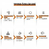 ThermoPro TP358 Telefon Kontrollü, Saatli, Takvimli, İç Mekan Sıcaklık ve Nem Ölçer Termometre - 9