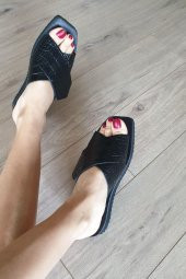 2148 Topukla Kadın Hakiki Deri Bodrum Sandalet - 1