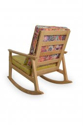 Asedia İskandinav Naturel Retro Minderli Puflu Sallanan Sandalye Dİnlenme Koltuğu thumbnail 3