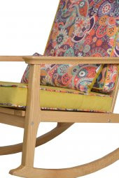 Asedia İskandinav Naturel Retro Minderli Puflu Sallanan Sandalye Dİnlenme Koltuğu thumbnail 4