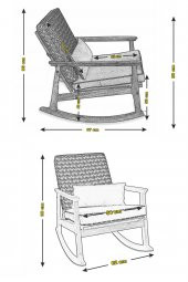 Asedia İskandinav Naturel Retro Minderli Puflu Sallanan Sandalye Dİnlenme Koltuğu thumbnail 6