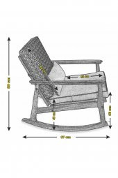 Asedia İskandinav Naturel Retro Minderli Puflu Sallanan Sandalye Dİnlenme Koltuğu thumbnail 7