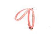 Doggie Flotter Swarovski Taşlı Deri Köpek Göğüs Tasması 1,2 x 29-40 cm Pembe - 1