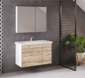 DENKO Terra 90 cm MDF Alize Banyo Dolabı Alt Modül ve Lavabo - 2