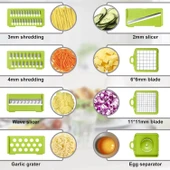 Patates Sebze Küp Rende Doğrayıcı Dicer Mandolin Dilimleyici Jülyen Kesici Vegetable Chopper Seti thumbnail 5