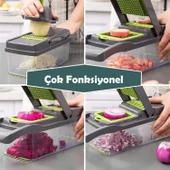 Patates Sebze Küp Rende Doğrayıcı Dicer Mandolin Dilimleyici Jülyen Kesici Vegetable Chopper Seti thumbnail 2