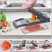 Patates Sebze Küp Rende Doğrayıcı Dicer Mandolin Dilimleyici Jülyen Kesici Vegetable Chopper Seti thumbnail 3