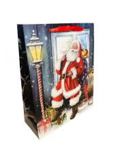YILBAŞI KARTON ÇANTA NOEL BABA MODELİ 32CM X 26CM - 1 ADET - 1