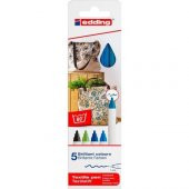 EDDİNG E-4600 KUMAŞ BOYAMA TEKSTİL KALEMİ 5Lİ KUTU ÜCRETSİZ KARG - 1