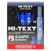 HI-TEXT PERMANENT MARKER KALEM 12 ADET 830PC, KESİK UÇLU - 1