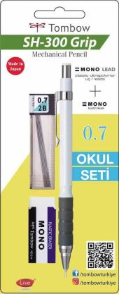 TOMBOW SH-300 GRİP 0.7 VERSATİL OKUL SETİ BEYAZ ÜCRETSİZ KARGO - 1