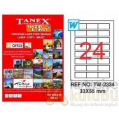 Tanex TW-2334 - 33 x 55 mm Laser Etiket 100 Adet Ücretsiz Kargo - 1
