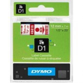 DYMO D1 ŞERİT 12MM x 7MT BEYAZ / KIRMIZI 720550 45015 - 1