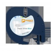 DYMO LETRATAG MUADİL KAĞIT ETİKET BEYAZ-MAVİ 10LU PAKET - 1