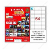 Tanex TW-2564 - 48,5 x 16,9 mm Laser Etiket 100 Adet Ücretsiz Kar - 1