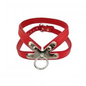 Doggie Deri Göğüs Tasması 40-45 CM Kırmızı Large - 1